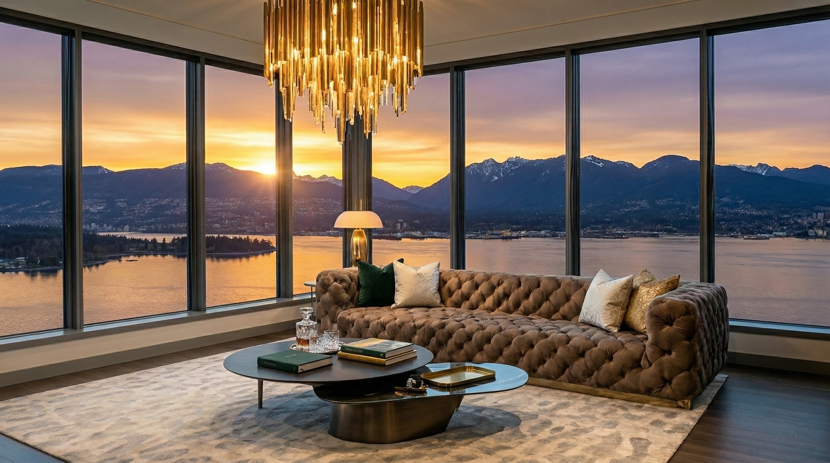 Luxury living room sofa — professional upholstery cleaning Vancouver