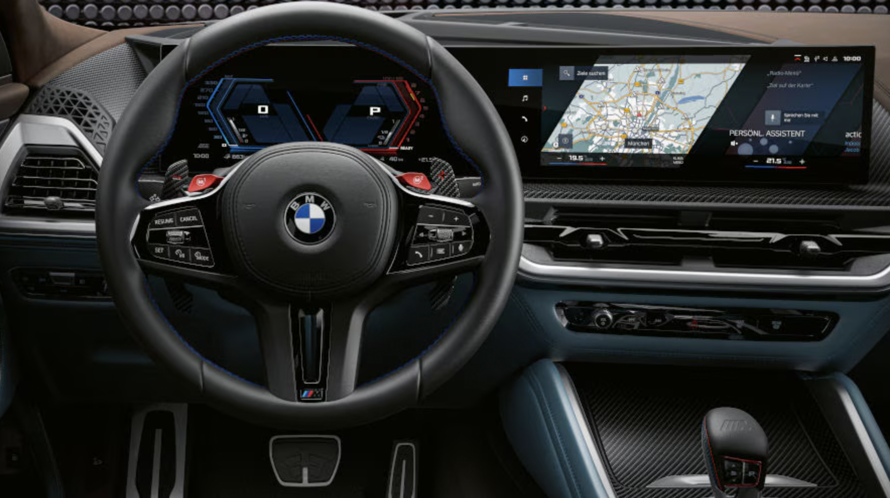 Clean BMW dashboard and steering wheel after interior detailing
